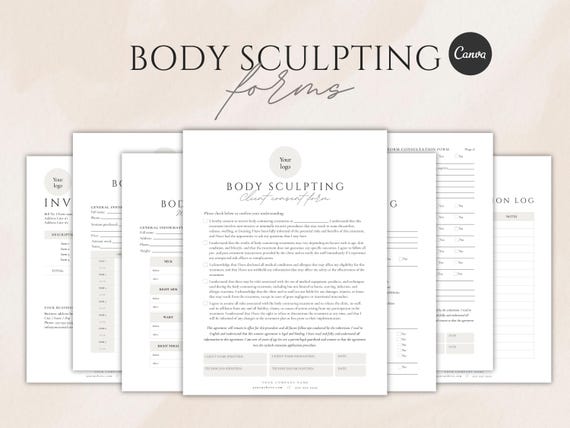 Body Sculpting Client Forms | Editable Canva Template