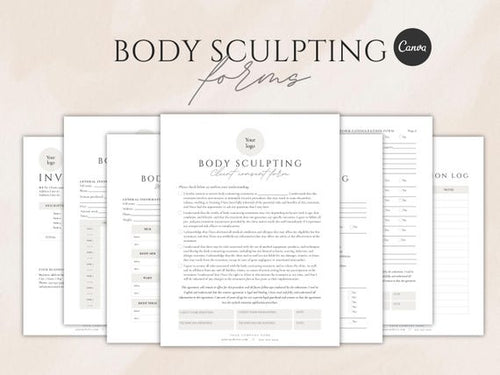 Body Sculpting Client Forms editable Canva template
