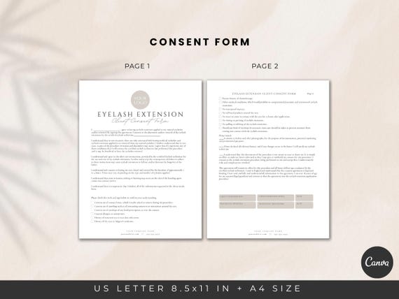 Eyelash Extension Client Forms editable Canva template - preview 3