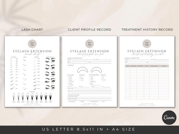 Eyelash Extension Client Forms editable Canva template - preview 6
