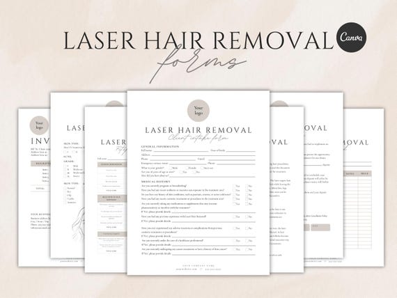 Laser Hair Removal Client Forms editable Canva template