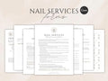 Nail Service Client Forms editable Canva template