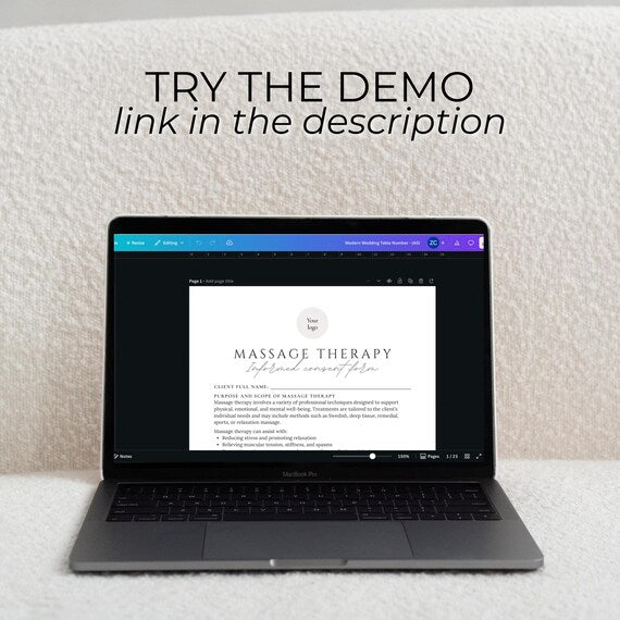 Massage Therapy Client Forms editable Canva templates - preview 10