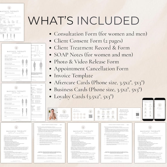 Massage Therapy Client Forms editable Canva templates - preview 2