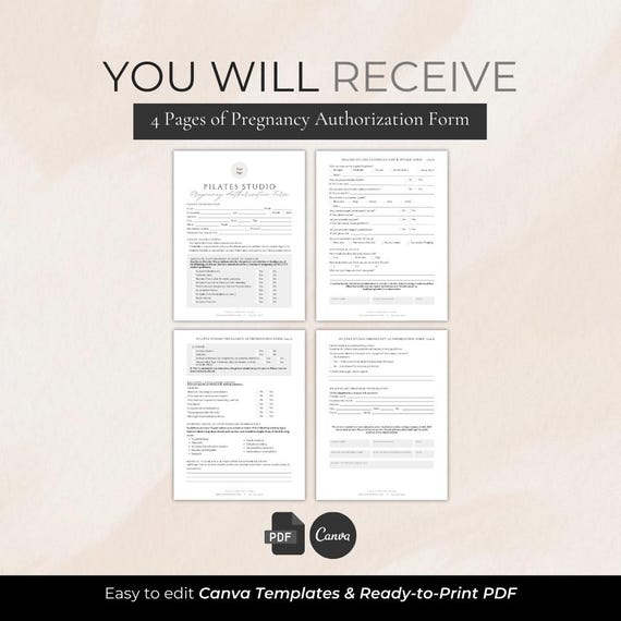 Pilates Studio Client Forms editable Canva templates - preview 4