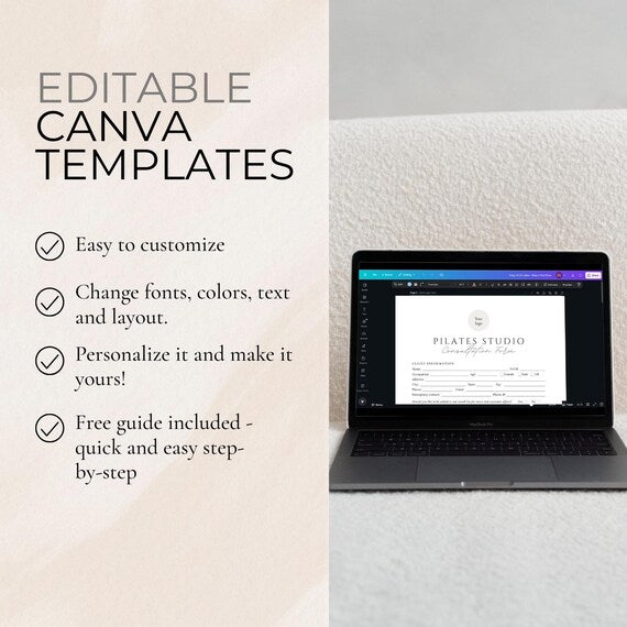 Pilates Studio Client Forms editable Canva templates - preview 7