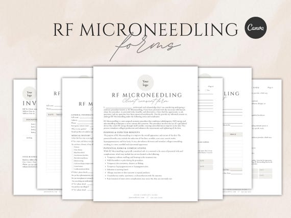 RF Microneedling Client Forms editable Canva template