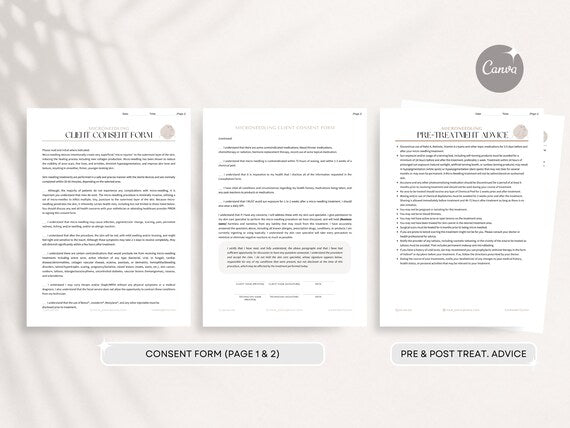 Microneedling Client Forms editable Canva templates - preview 3