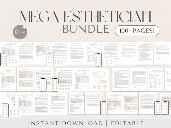 Esthetician Client Forms Mega Bundle | Editable Canva Templates