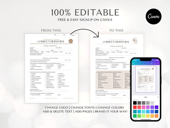 Esthetician Client Forms Mega Bundle | Editable Canva Templates - preview 3