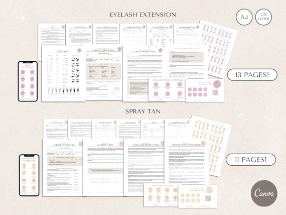 Esthetician Client Forms Mega Bundle | Editable Canva Templates - preview 4