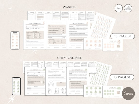 Esthetician Client Forms Mega Bundle | Editable Canva Templates - preview 5