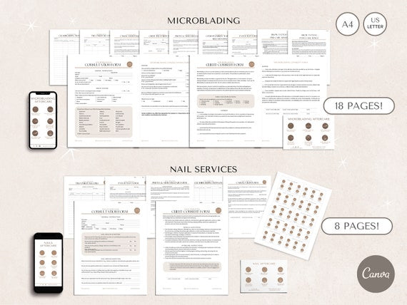 Esthetician Client Forms Mega Bundle | Editable Canva Templates - preview 8