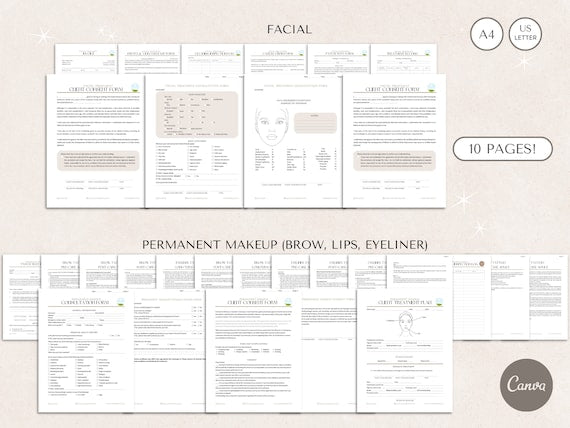 Esthetician Client Forms Mega Bundle | Editable Canva Templates - preview 9