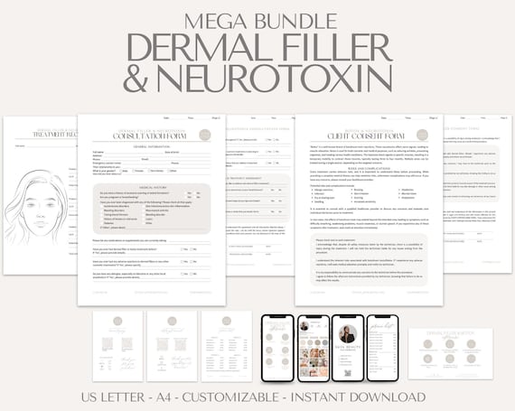 Dermal Filler Client Forms | Editable Canva Templates