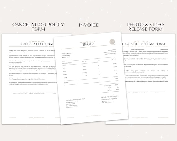 Dermal Filler Client Forms | Editable Canva Templates - preview 4