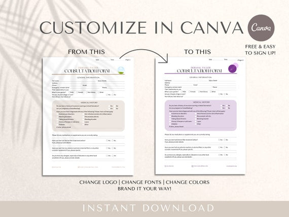 Dermal Filler Client Forms | Editable Canva Templates - preview 5