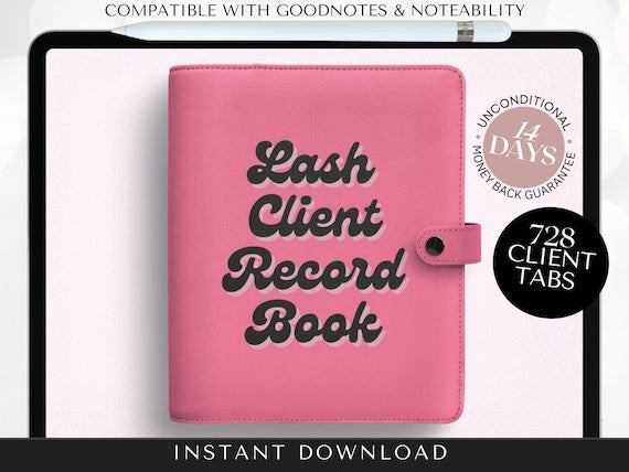 Digital Lash Client Record Book