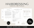 Hairdressing Client Forms editable Canva templates