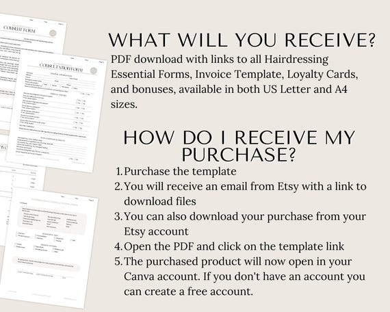 Hairdressing Client Forms editable Canva templates - preview 8