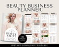 Beauty Business Planner editable Canva template