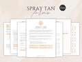 Spray Tan Client Forms editable Canva template